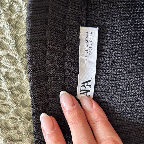 Zara Black Ribbed Knit Top and Bottom Set - Picture 5 of 5